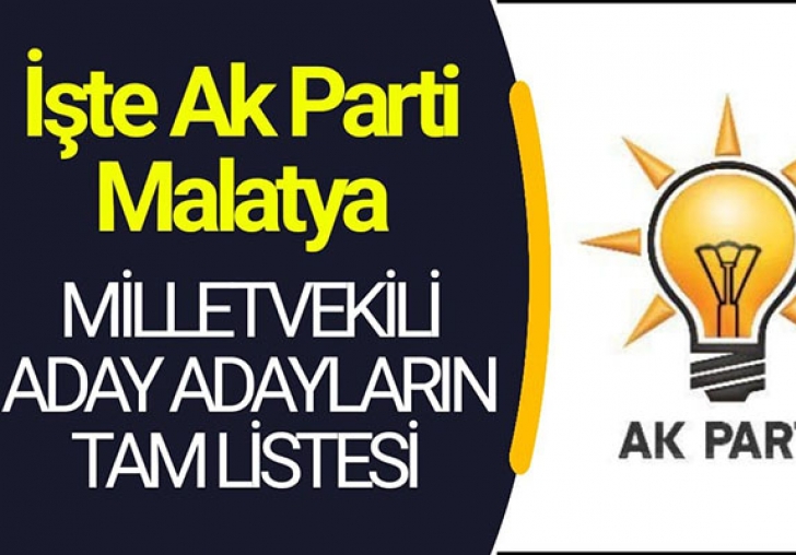 AK Parti Malatya Milletvekili Aday Listesi Belli Oldu